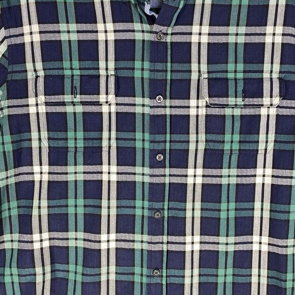 Ocean & Coast Shirts Mens XL Green Blue Plaid Button Up Long Sleeve  Flip Cuffs - Picture 10 of 12